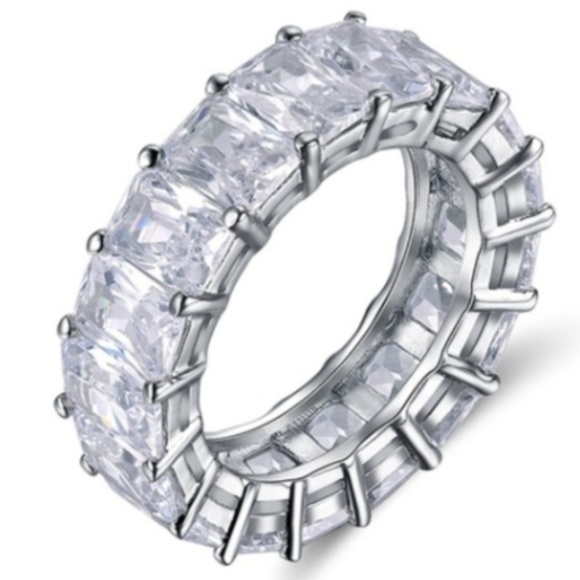 Jewelry - Stackable Eternity Wedding Ring Band Baguette Cut